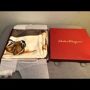 Ferragamo Dog Themed Silk Scarf